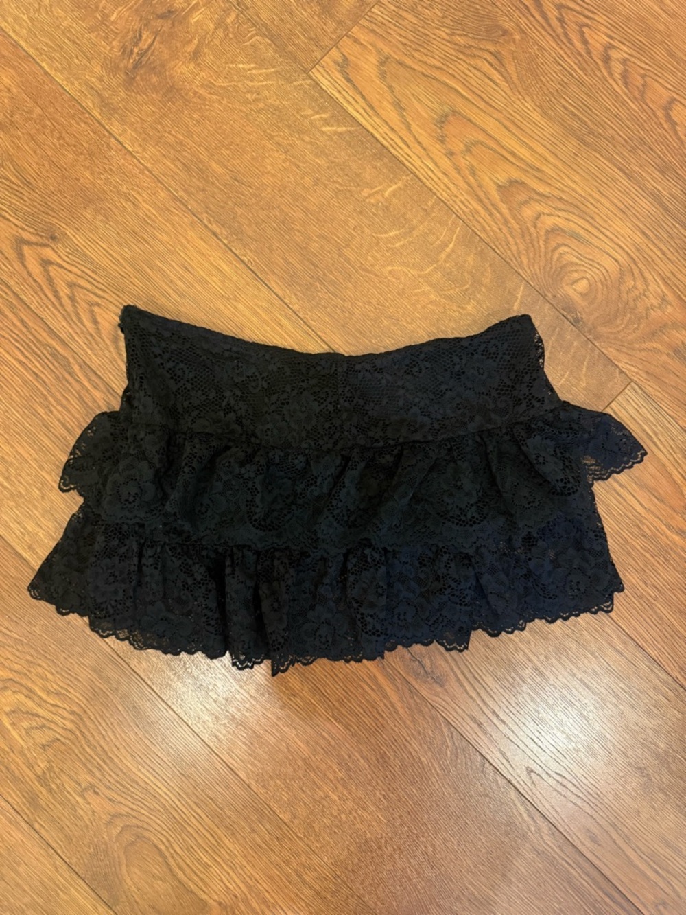 Edikted Black Lace Mini Skirt